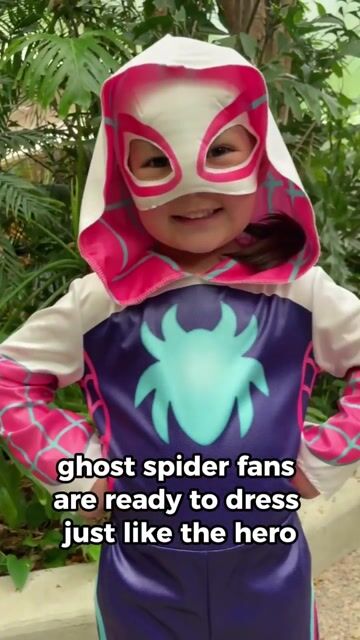 Why should you have to swing around New York as Spider-Man, when you can dress up in this adorable Girl's Toddler Ghost Spider Costume for Halloween instead?