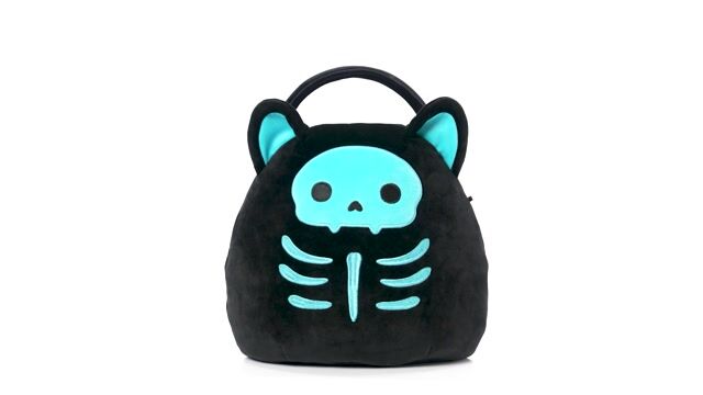 JWC1312 Stump the Skeleton Cat Squish Pail 360 Rotation