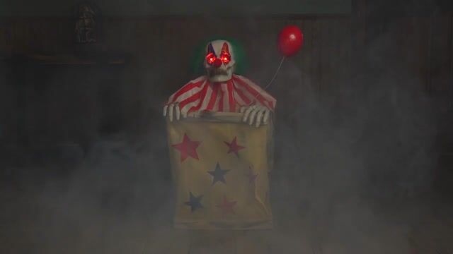 FUN3287 Animated Evil Clown in Box Halloween Prop