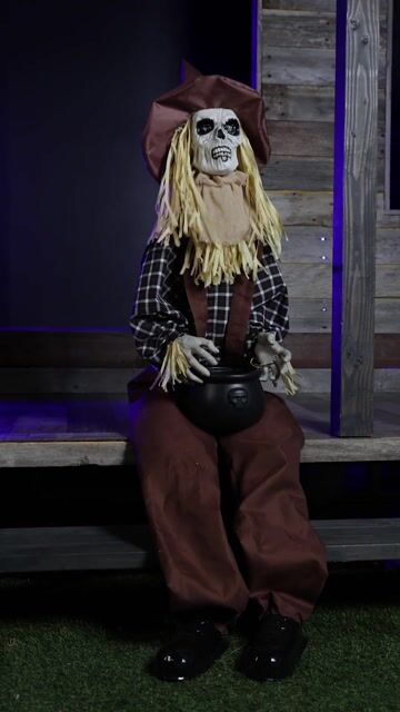 FUN99787 5FT Jumpy Juniper the Startling Scarecrow Animatronic Decoration - Scream Saver