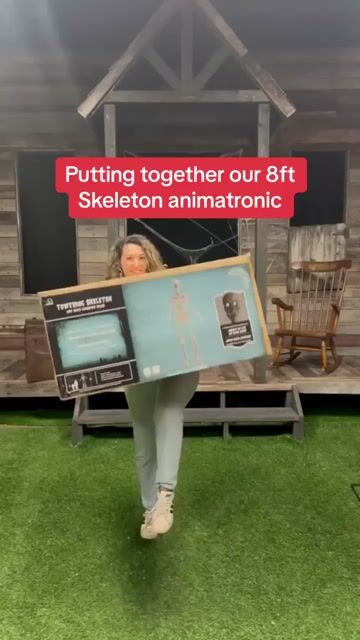 No one will be able to miss your display of spooky decorations when you add this exclusive Animated Giant 8 Foot Skeleton Decoration to your outdoor Halloween décor!