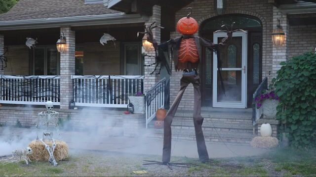 When you ignore the vegetable garden for to long you'll get an 8ft Giant Animated Scarecrow Pumpkin coming after you! This exclusive item will be a perfect addition to your outdoor Halloween decorations.