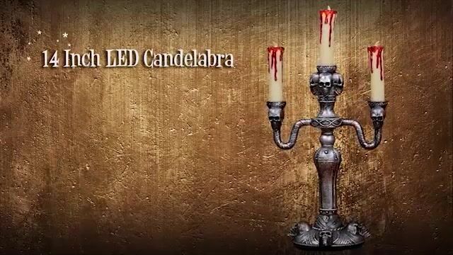 Welcome to the house of Dracula, enter freely and of your own free will. Greet your visitors with a ghastly phrase and this 14 inch LED Candelabra. You may not be as sinister as The Count but you can be as haunting!