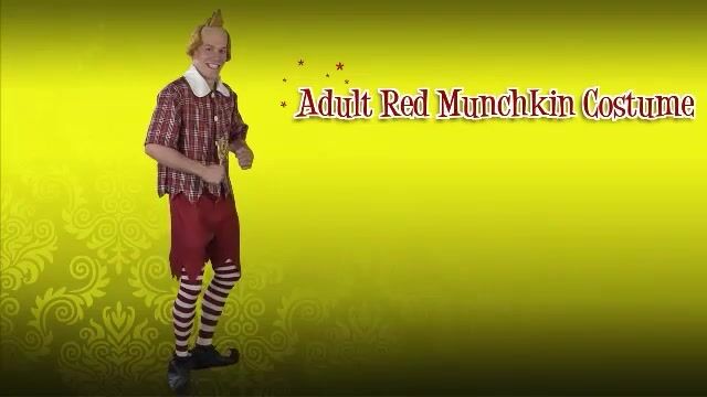 This red Munchkin costume goes great with our green munchkins or any of the cast of Wizard of Oz.  The costume comes with socks, shirt and shorts.  Be sure to get a triple curl wig and lollipop accessory to complete the look!