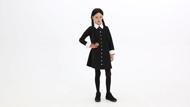 FUN96100CH Kids 1960s Wednesday Addams Costume