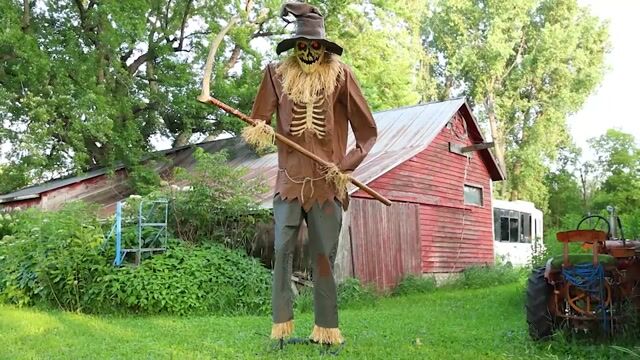 Towering at 12 feet tall, this Scarecrow Animatronic is a haunting presence in any Halloween setup. With glowing eyes, eerie movements, and a chilling vibe, he’s ready to guard your yard with pure nightmare fuel.