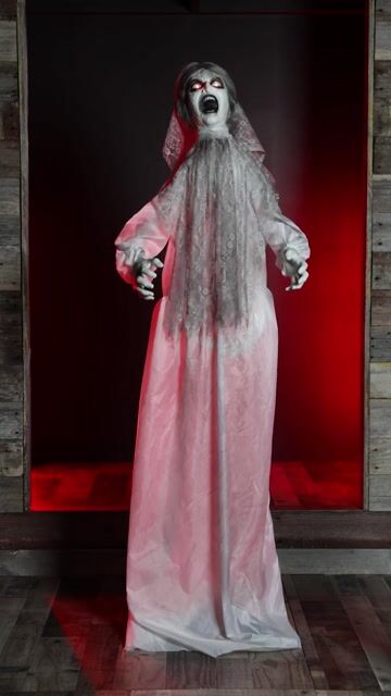 Add some wedding drama to your Halloween display this year when you pick up this exclusive 5FT Adelaine the Banshee Bride Animatronic Decoration! Now all you need is the groom. What could go wrong, right?