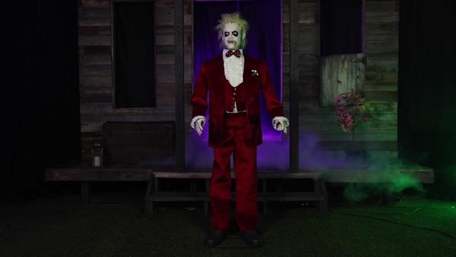 Get ready to turn your home into the afterlife’s hottest haunt with this 6-foot Life-Size Animated Beetlejuice Decoration! Featuring two iconic outfit options—classic striped suit or wedding red tux—this animatronic talks, moves, and brings the ghost with the most to life in spine-tingling detail. A must-have for true fans of the mischievous bio-exorcist!
