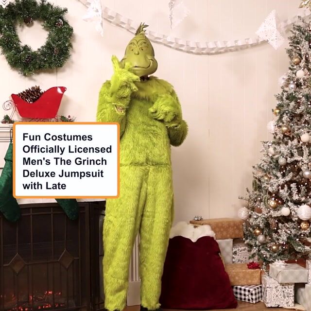 Whether you are out scowling at the Whos in Whoville or hanging out at home with your best pal, Max, you can be dressed for the part with this The Grinch Deluxe Men's  Jumpsuit with Latex Mask!