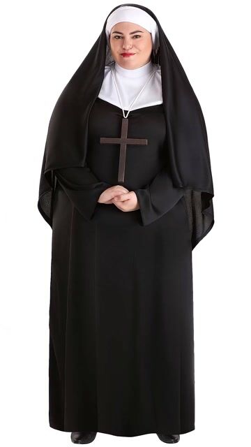 FUN2921PL Ai Women's Plus Size Traditional Nun Costume