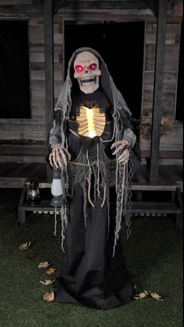 Bring eerie vibes to your setup with the Animated Wraithlike Reaper Halloween Decoration, a haunting addition to any spooky Halloween display.