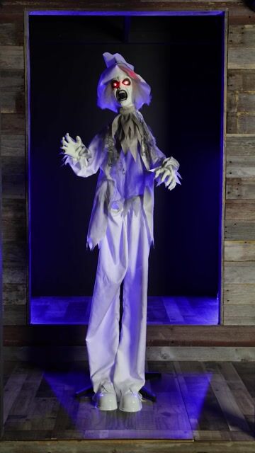 This ghoul is just looking for a place to belong! You'll make this exclusive 5.8FT Augustus the Ghoulish Groom Animatronic Decoration happy for eternity if you add it to your spooky display. Until death do you part!