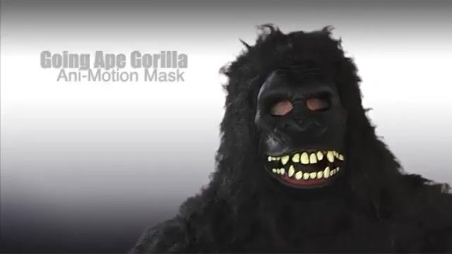 The Goin Ape Gorilla mask moves when you talk.  This ani-motion mask will add some realism to any gorilla costume and will definitely be a crowd pleaser.