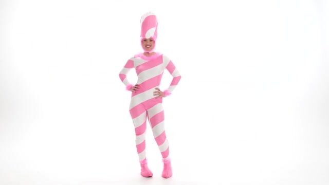 FUN0916AD Pink Candy Cane Jumpsuit
