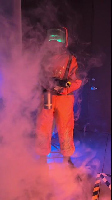Straight from a classified zone, this towering 6.25FT alien in a bio-suit brings quarantine horror to life with flashing lights, creepy motion, and unsettling sci-fi ambiance.
