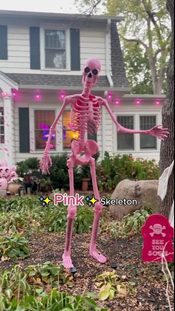 Add a glamorous twist to your spooky setup with the 8FT Ms. Vanderbones Pink Skeleton Decoration! Standing tall in vibrant pink, this oversized skeleton blends creepy with chic, making it the perfect statement piece for Halloween parties, haunted houses, or front yard displays.